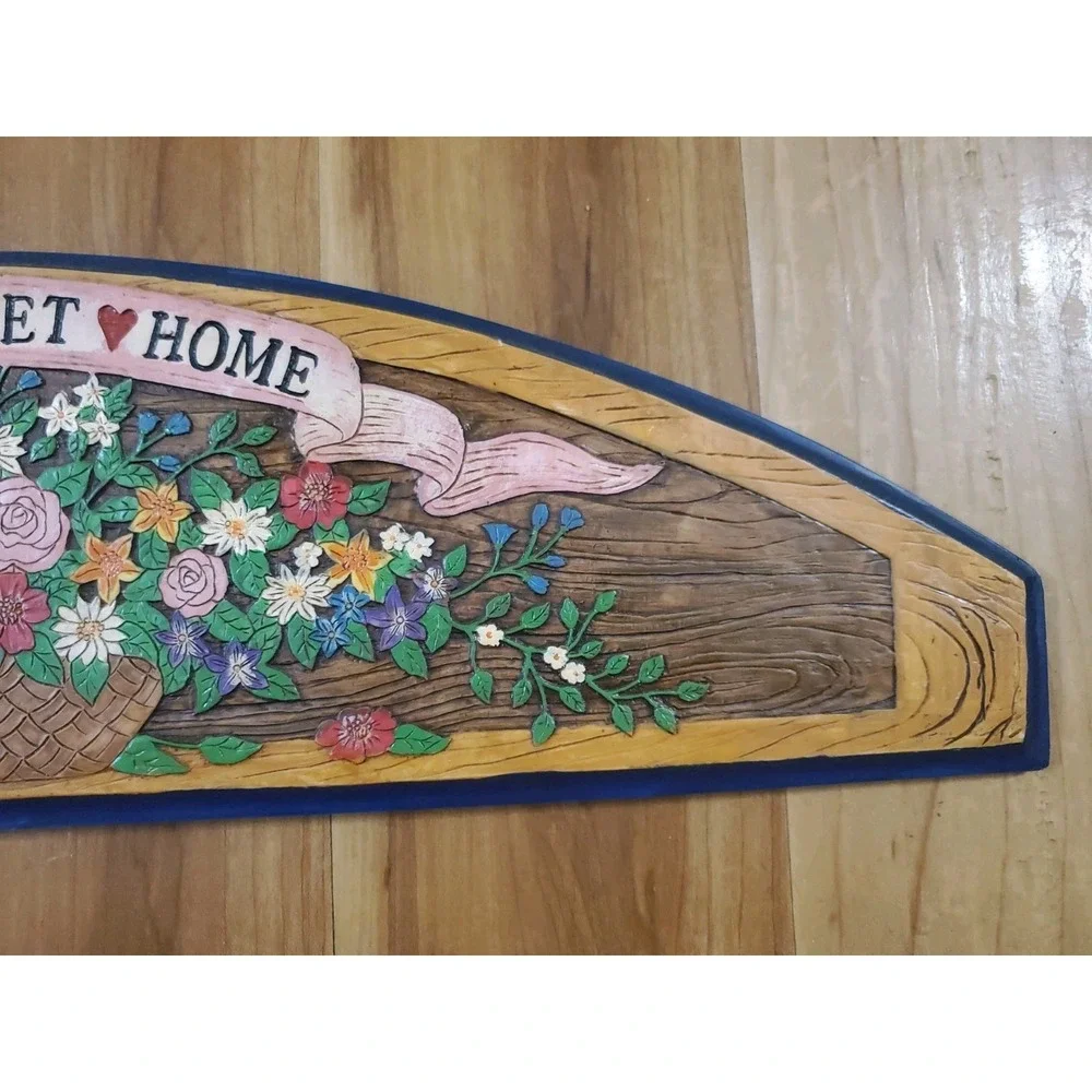 Vintage Wooden Arch Door Topper Wall Plaque 